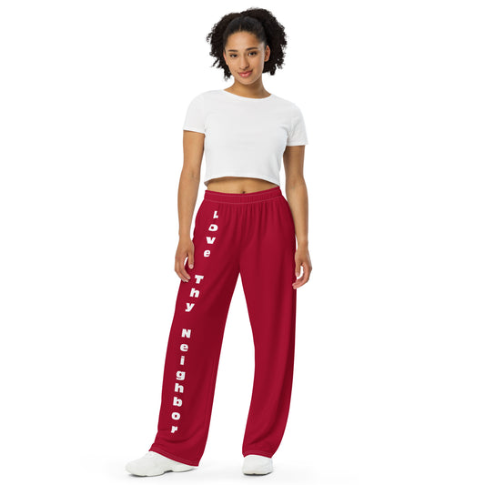 All-over print unisex wide-leg yoga pants